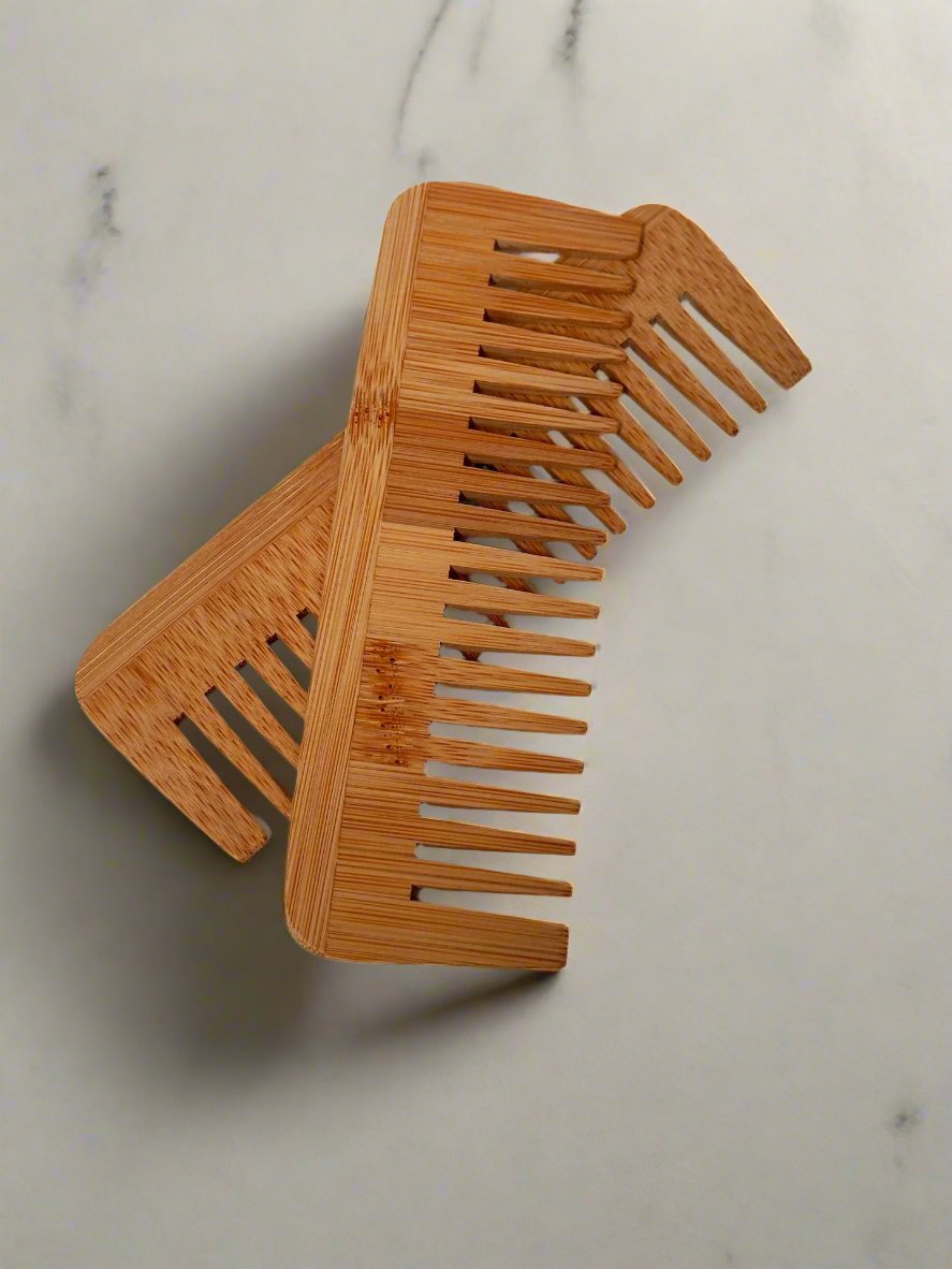 2 bamboo combs on top of each other