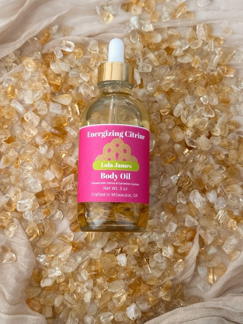 Body Oil with crystals and botanicals