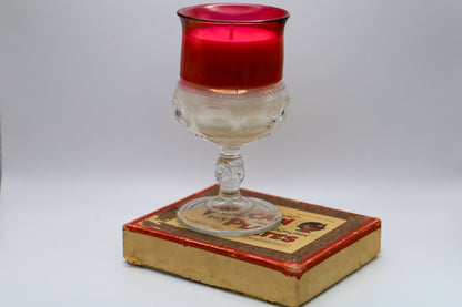 Kings Crown Water Goblet with Milk and Honey scented soy candle