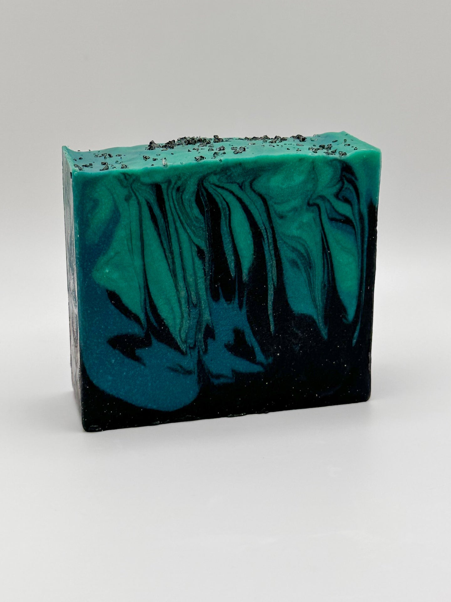 Black, Green  Blue swirled handmade soap