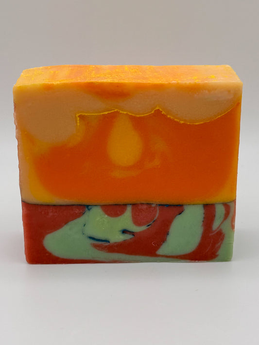 Colorful swirled soap reminiscent of Oregon's Painted Hills