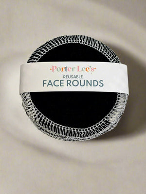 Black reusable face rounds