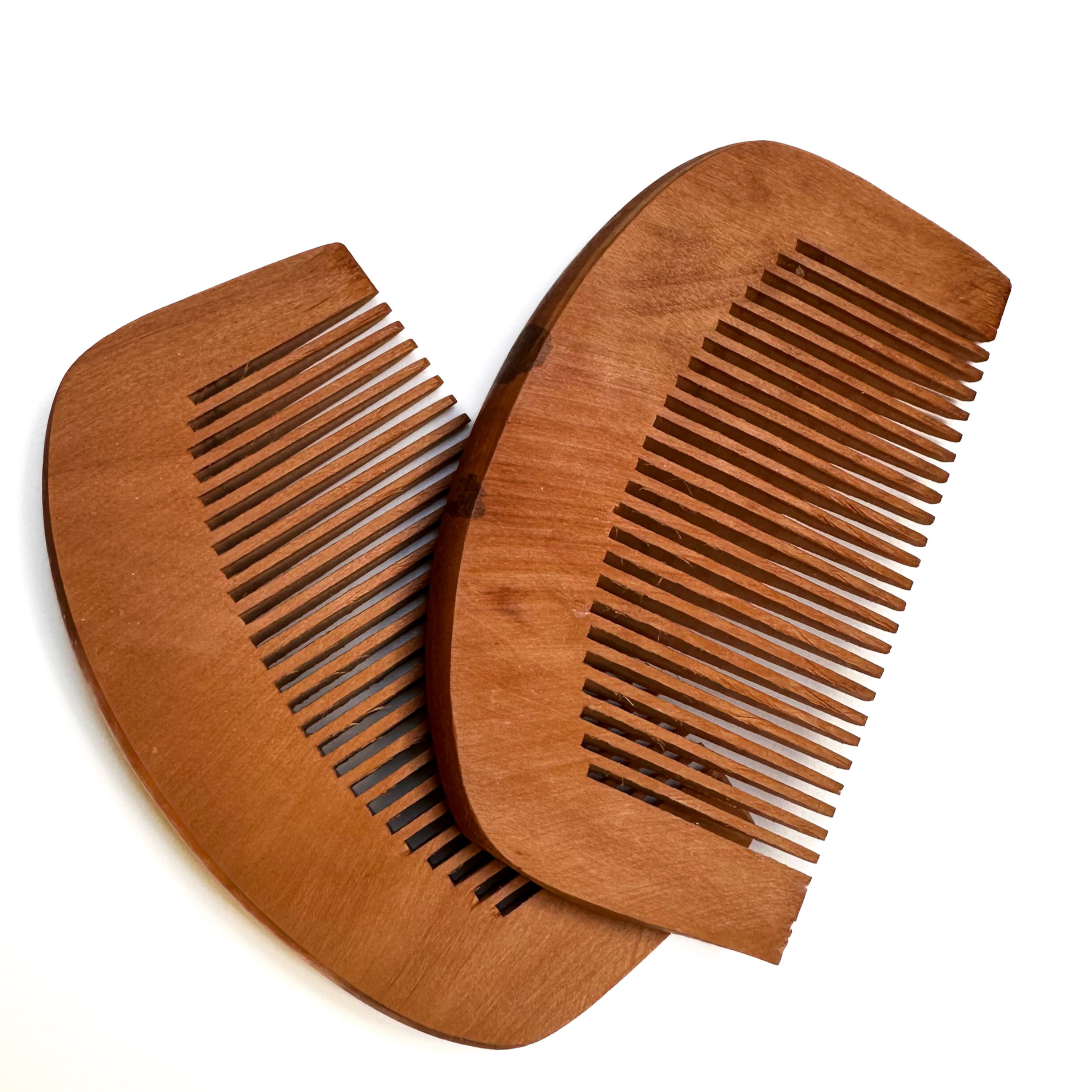 Handmade Peach Tree wood beard comb